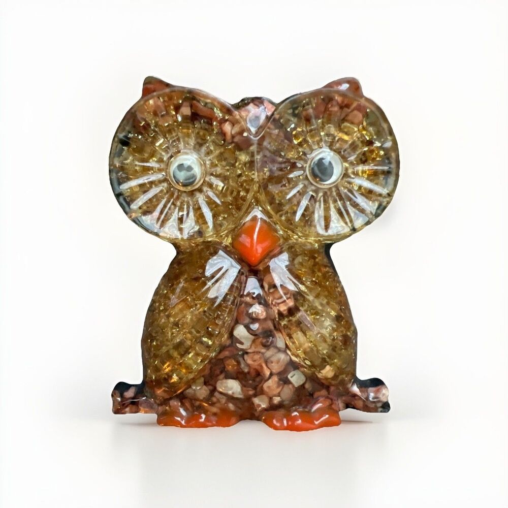 Lucite Owl Wall Decor 1970s Vintage Multicolor